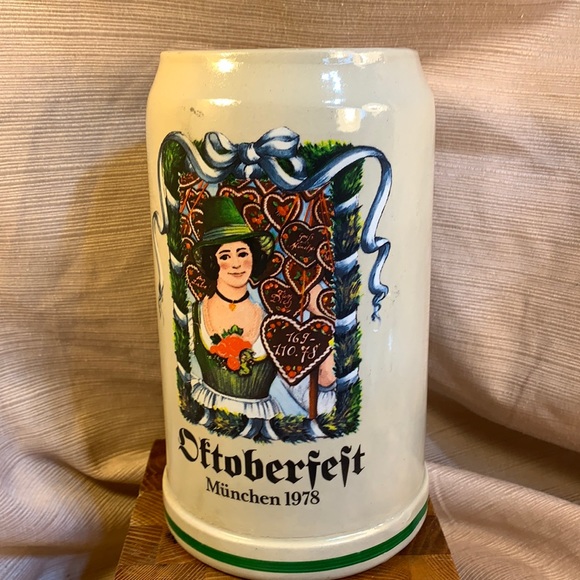 RARE 1st year 1978 Octoberfest 1L Stein handmade - Picture 1 of 12